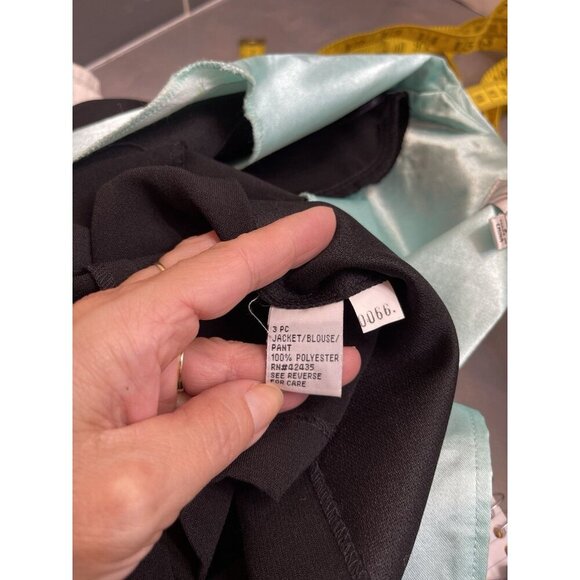 Dressbarn Black Pastel Green Open Front Women’s Suit Jacket, 3/4 Sleeves, Size 8 - Picture 8 of 9